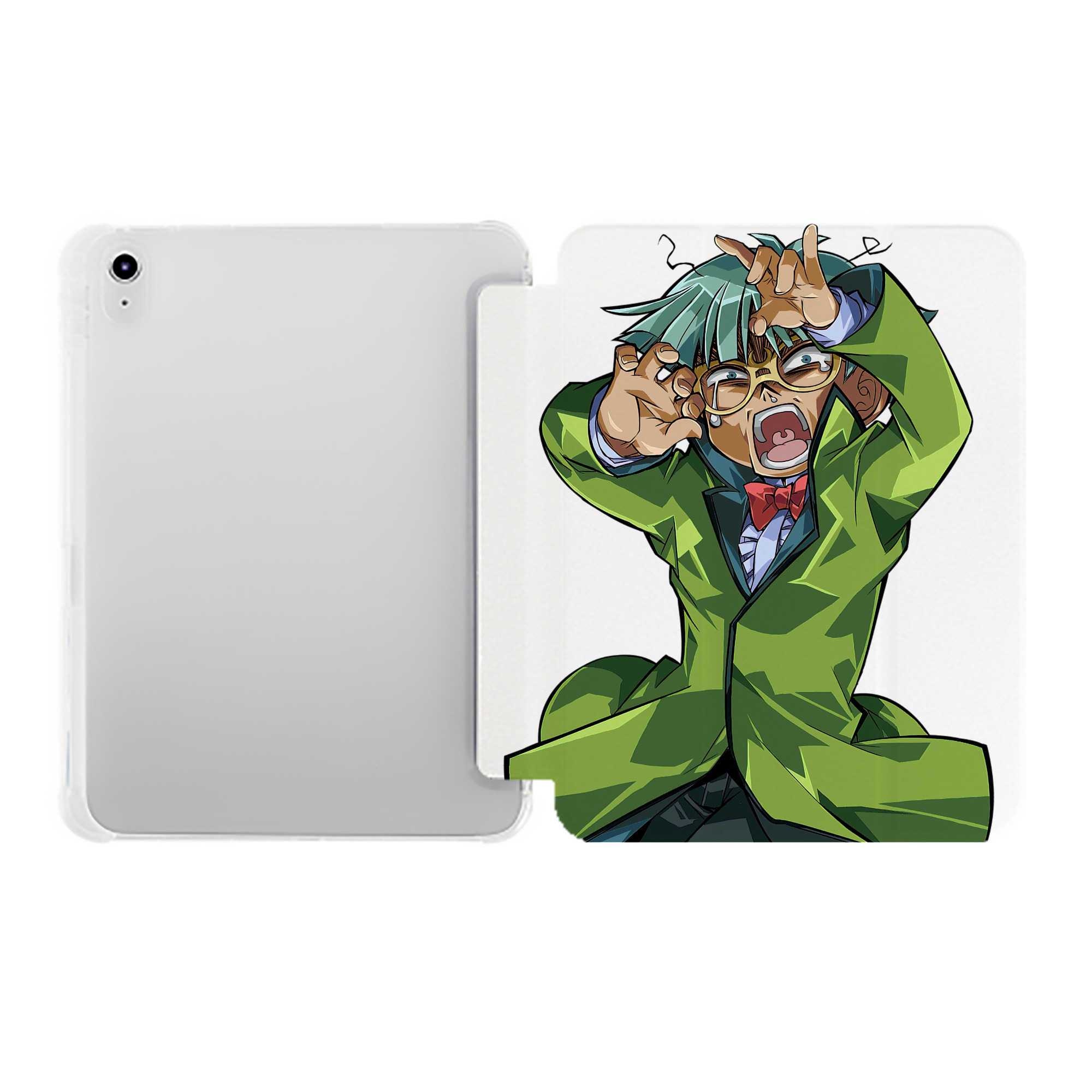 （画像用） 遊☆戯☆王 Yu-Gi-Oh! IPad ケース ペン収納付き 三つ折りスタンド PUレザー×シリコン 対応機種9.5/10.5/10.9インチ